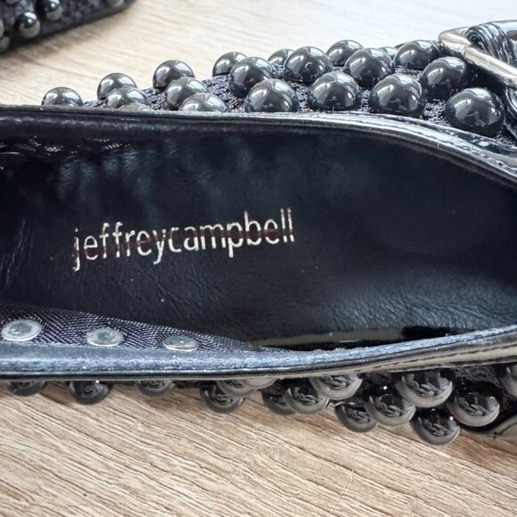 New Jeffrey Campbell Trennel Mary Jane Beaded Ballet Flats Black 8 - Picture 8 of 10